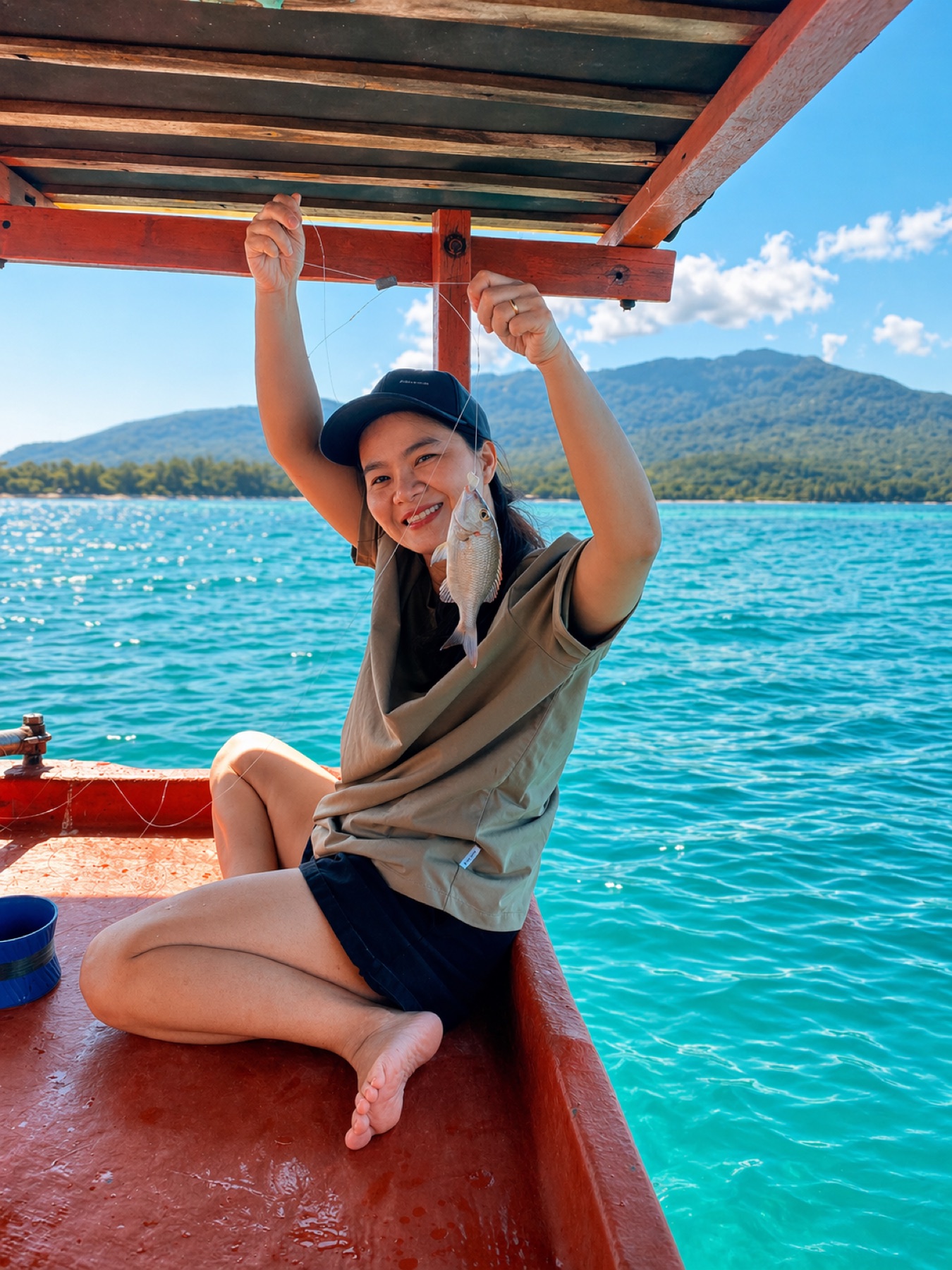 Fishing boat in calm water off Phu Quoc